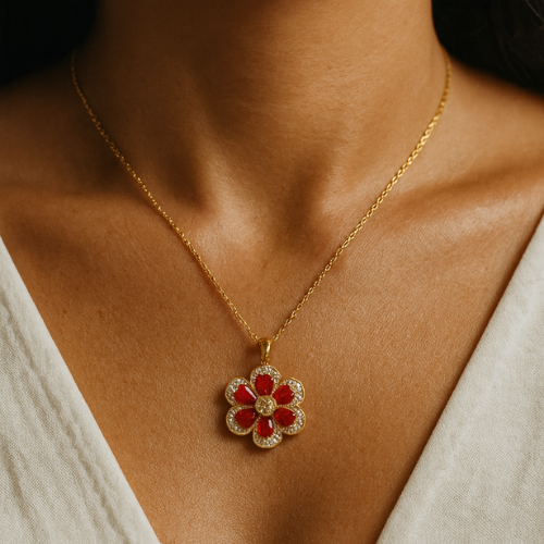 Collar de flor giratoria