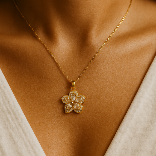 Collar de flor giratoria