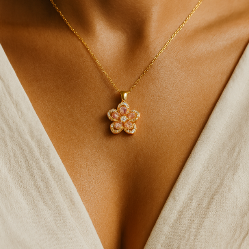 Collar de flor giratoria