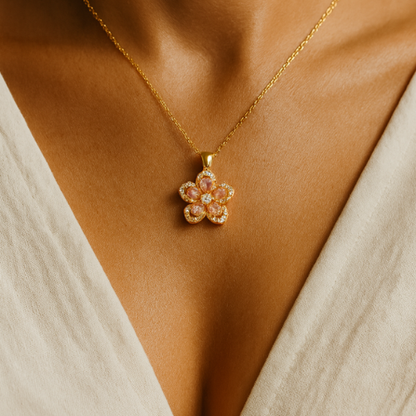 Collar de flor giratoria